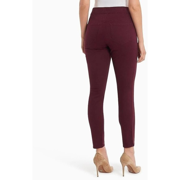 Nine West Women's Heidi Pull On Skinny Twill Pants Size 4 Tawny Port Wine - Picture 2 of 7